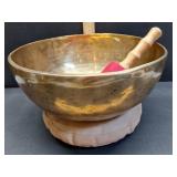 Heavy hand hammered brass Tibetan 10" singing bowl