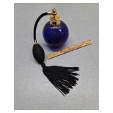 NOS vintage speckled cobablue glass perfume