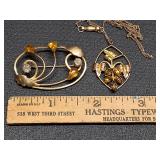 * Vintage gold filled sterling silver pendant,