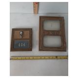 2 brass post office box doors
