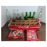 Vintage Soda Bottles- ACL & Embossed with Crate,