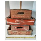 4- Wood crates: Coca-Cola,  7up, RC Cola
