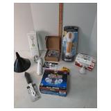 LED lt., shower , motion light, laser level &