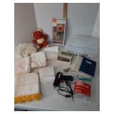 Singer hemstitcher, storage box ,cross stitch,