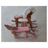 2 Wooden Rocking Horses
