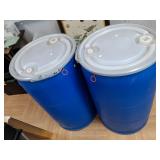 2- 55 Gal Blue Barrels with Lids