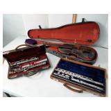 Flute, Selmer clarinet & violin Francesco