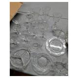 Clear etched glass stemware & more