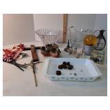 Mix of crystal & Pyrex dish & other