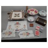 Decorative plate , bowls , mini Stein & cross