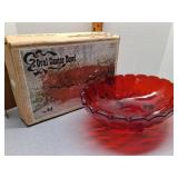 Indiana Glass red oval center bowl w/ box