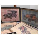 Framed car pictures - dirty from storage