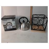 2qt tea pot & wine rack