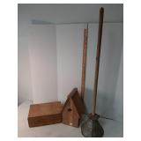 Wood birdhouse,  Military/hardware wood box &
