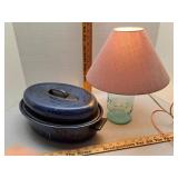 Small roaster pan & Atlas jar lamp