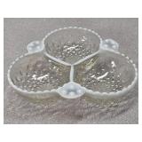 *Fenton ? Moonstone hobnail opalescent divided