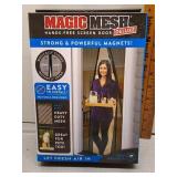 New magic mesh screen door hands free operation,