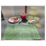 Tupperware,  Santa plate & cross stitch