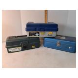 3 tackle boxes and contents