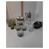NFL glasses, glass carafe ,warmer  & other