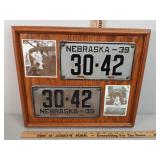 1935 Nebraska license plates framed 18" x 15.5 "