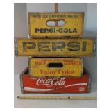 4 Coca-Cola & Pepsi wood crates