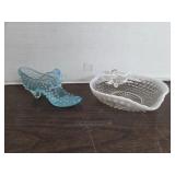 Fenton style slipper and dish