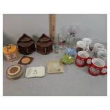 Barrel Bar, ash tray,  coasters & other