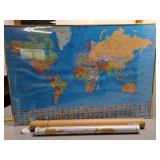 new scratch off travel world map & framed map