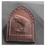 Master angler fishing brass Saskatchewan pin