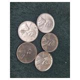 5, 1943 steel cents emergency coinage
