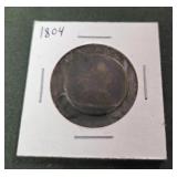 1804 US half cent, slight die rotation, early US