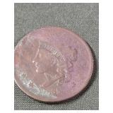 1835 Coronet large cent, good details, some