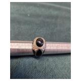 18K HGE black enameled ring, size 6