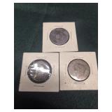 3 US large cents,
