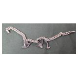 Sterling silver marked western charm bracelet