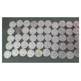 40 qty 1939-1960 Nickels five cent coins