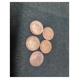 5 silver dimes, Seated, Mercury Roosevelt