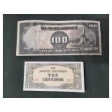 Japanese emergency currency, WW2 Philippines,
