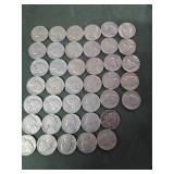 40 qty 1940s-50s nickels five cent coins