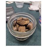 Jar of wheat cents roughly 100