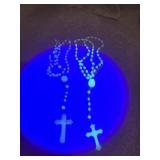2 Uv reactive rosary, one more then the other