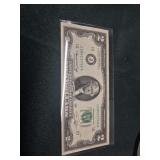 Bicentennial $2 note Unc, in sleeve