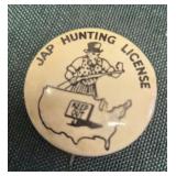 Jap hunting license pin WWII