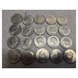 20 qty Kennedy half dollar US coins 50 cent pieces