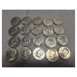20 qty Kennedy half dollar US coins 50 cent pieces