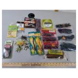 Fishing- Rubber Worms, Spiderwire, Hooks ++