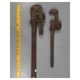 Lectrolite 24" pipe wrench & 18" other
