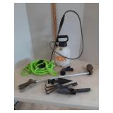 1 gal sprayer,  hose, garden tools & more