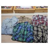 Flannel & denim long sleeve shirts  M & large
